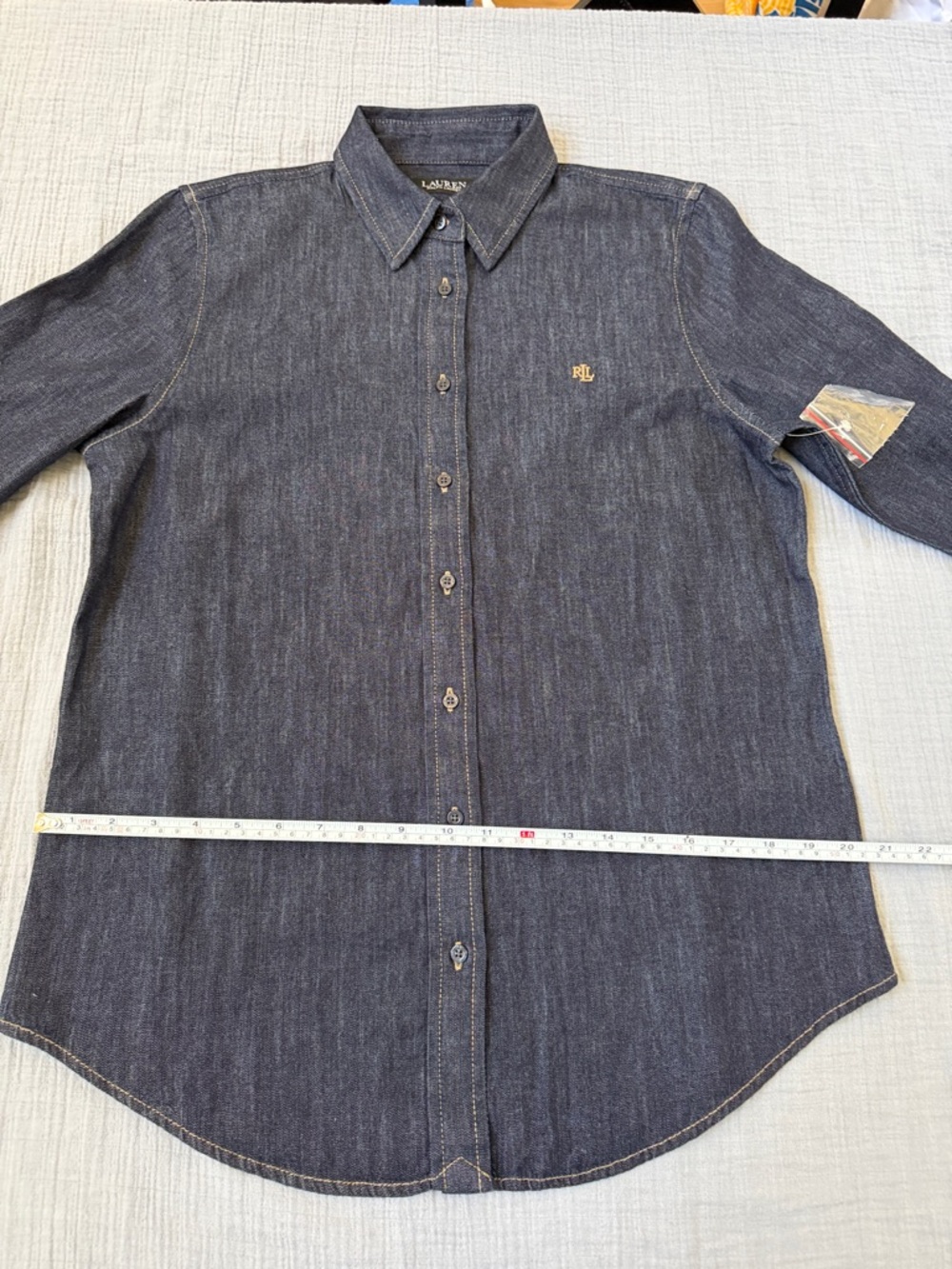 Lauren by Ralph Lauren Jamelko Classic Fit Denim Button-Up Shirt - NWOT - Picture 6 of 12